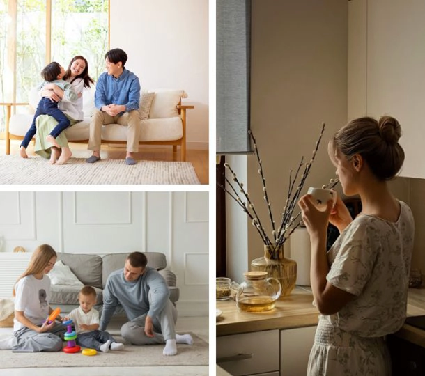 Happy Everett family enjoying comfort after insulation upgrade