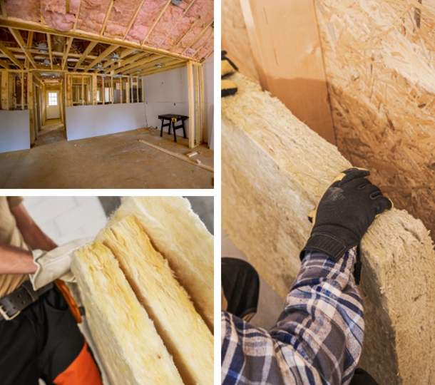 Insulation contractor in Olympia WA installing new attic insulation