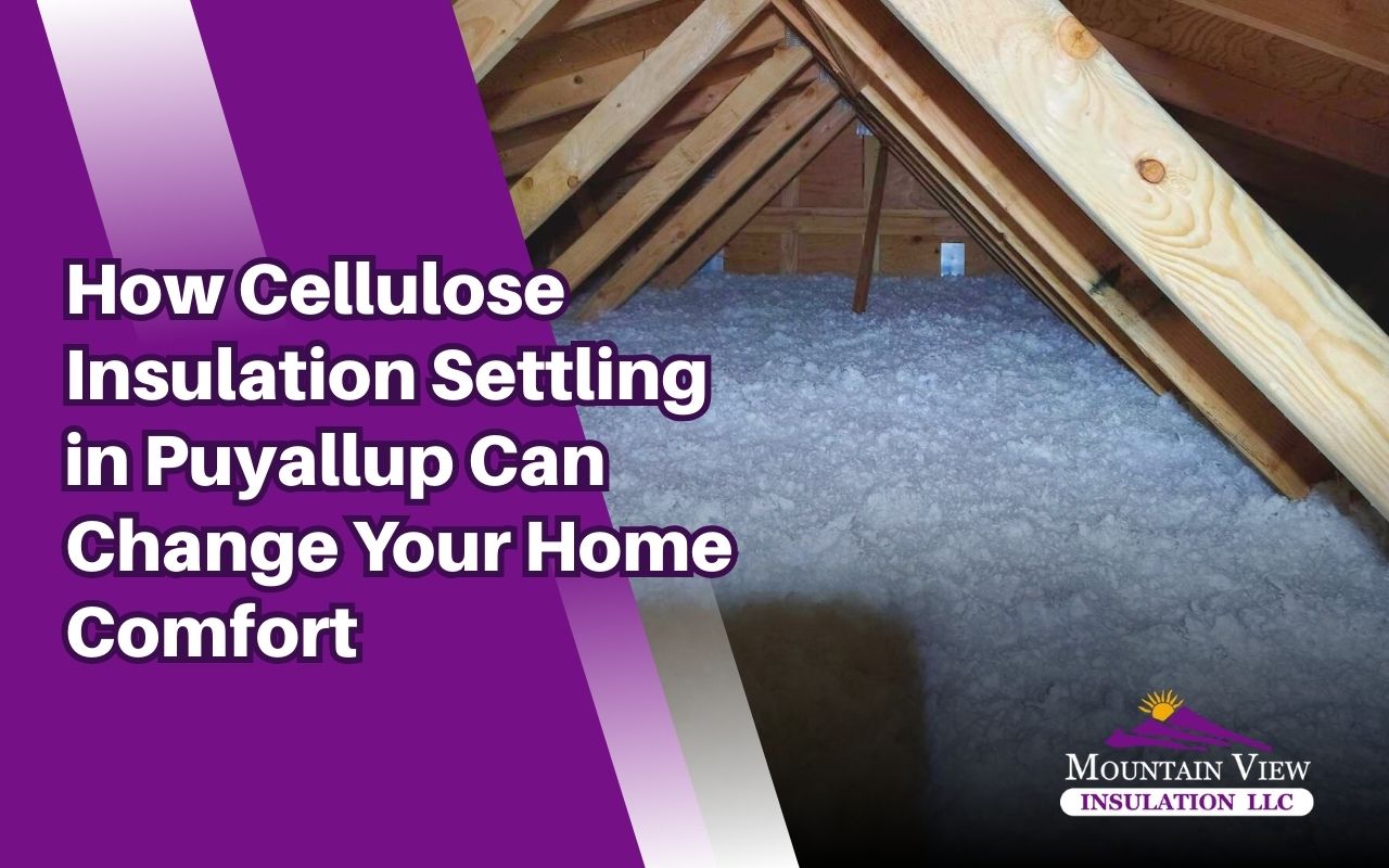 Even attic coverage after a cellulose top-up to reduce Cellulose insulation settling in Puyallup