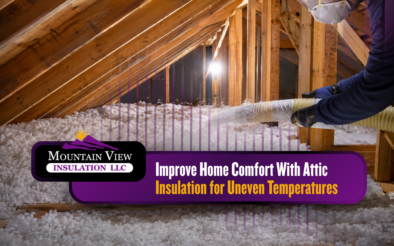 insulation for uneven temperatures installed across an attic floor