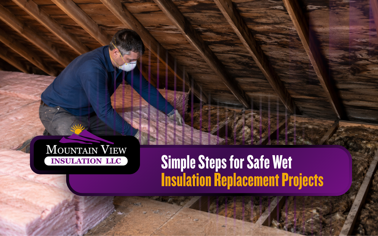 Wet insulation replacement for water-damaged attic materials