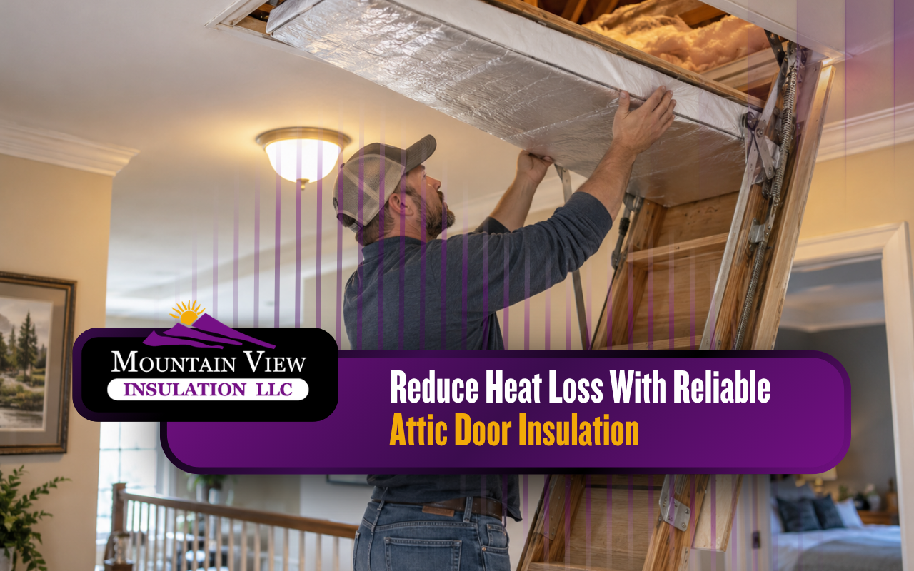Attic door insulation improving comfort around a home attic access